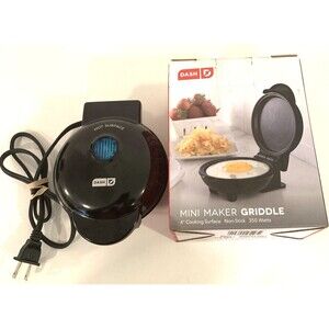 Dash Compact Mini Maker Griddle 4” Nonstick Cooking Surface Plug In 350 Watts